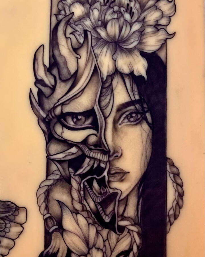 Blackwork tetoválás – győri tetoválás Dodó Ink Tattoo